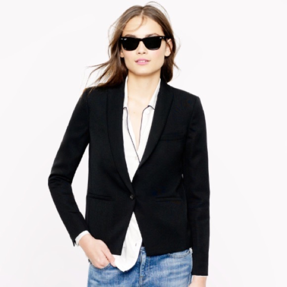 J. Crew Jackets & Blazers - J. Crew Black Shawl Collar Wool Fitted Blazer
